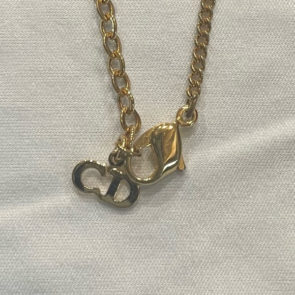 Christian Dior Necklace Metal Black gold Rhinestones Neckl Necklace 🔥🖤🔥Vintage - Picture 8 of 9